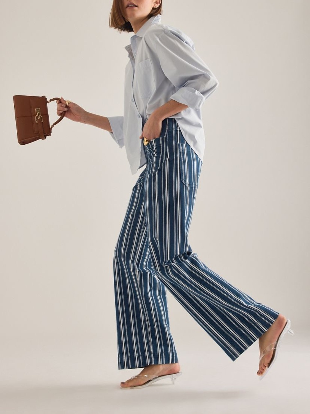 The colette striped full-length Wide-Leg trousers by Maeve